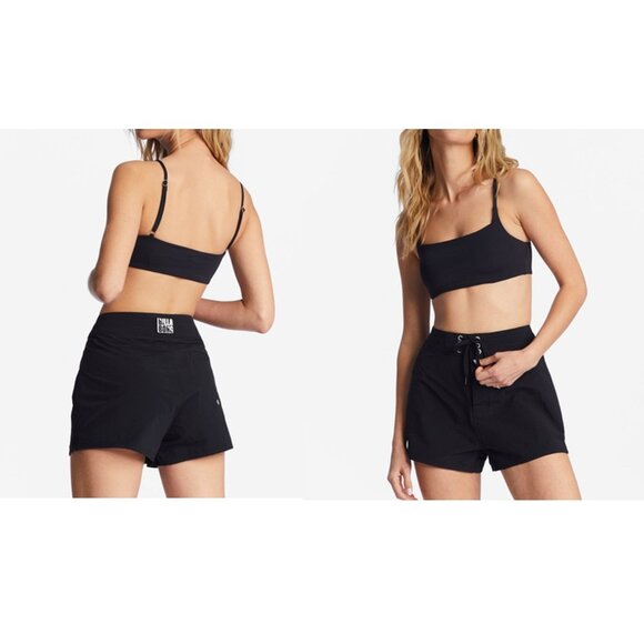 Billabong Sol Searcher Black Fixed 2" Boardshorts Size 3 High Rise High Waist - Picture 1 of 13